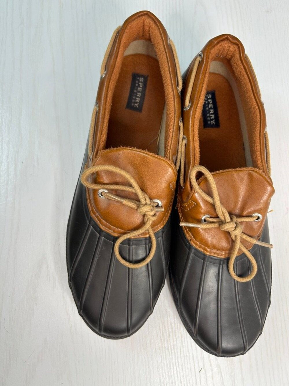 Sperry Womens Size 11 Duck Shoes Waterproof Leather Rubber Rain Boat Shoes Retro